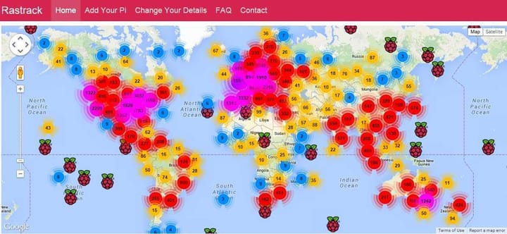 Rastrack - The Raspberry Pi Map